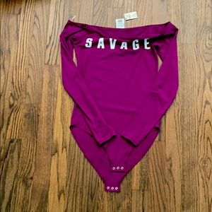 Pink Victoria Secret. Off the shoulder bodysuit